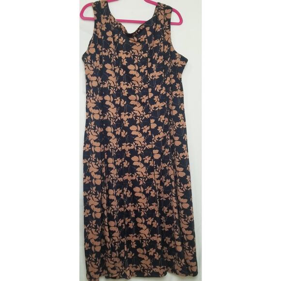NWT -Perceptions Womens Career Casual Sleeveless Floral Midi Fit & Flare Size 1X - Picture 4 of 10